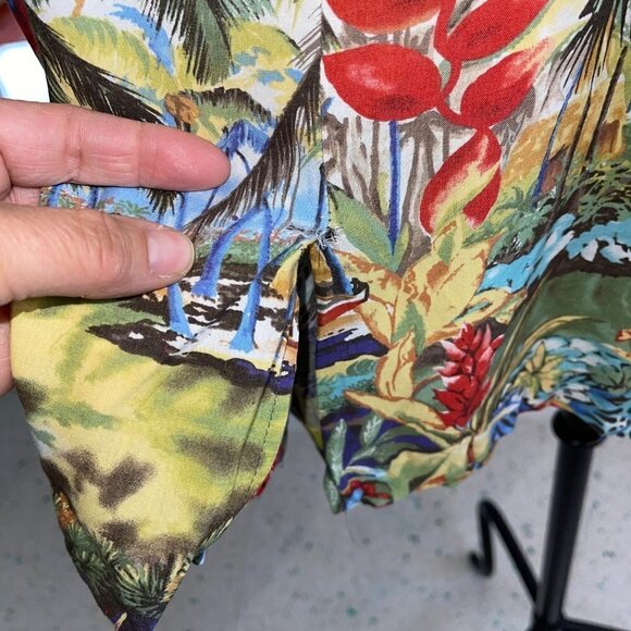 Reyn Spooner Dress Size Medium Vintage Rayon Hawaiian Print Peggy Chun Art Rare - Picture 5 of 13
